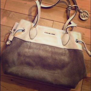 Gently used Michael Kors white leather purse